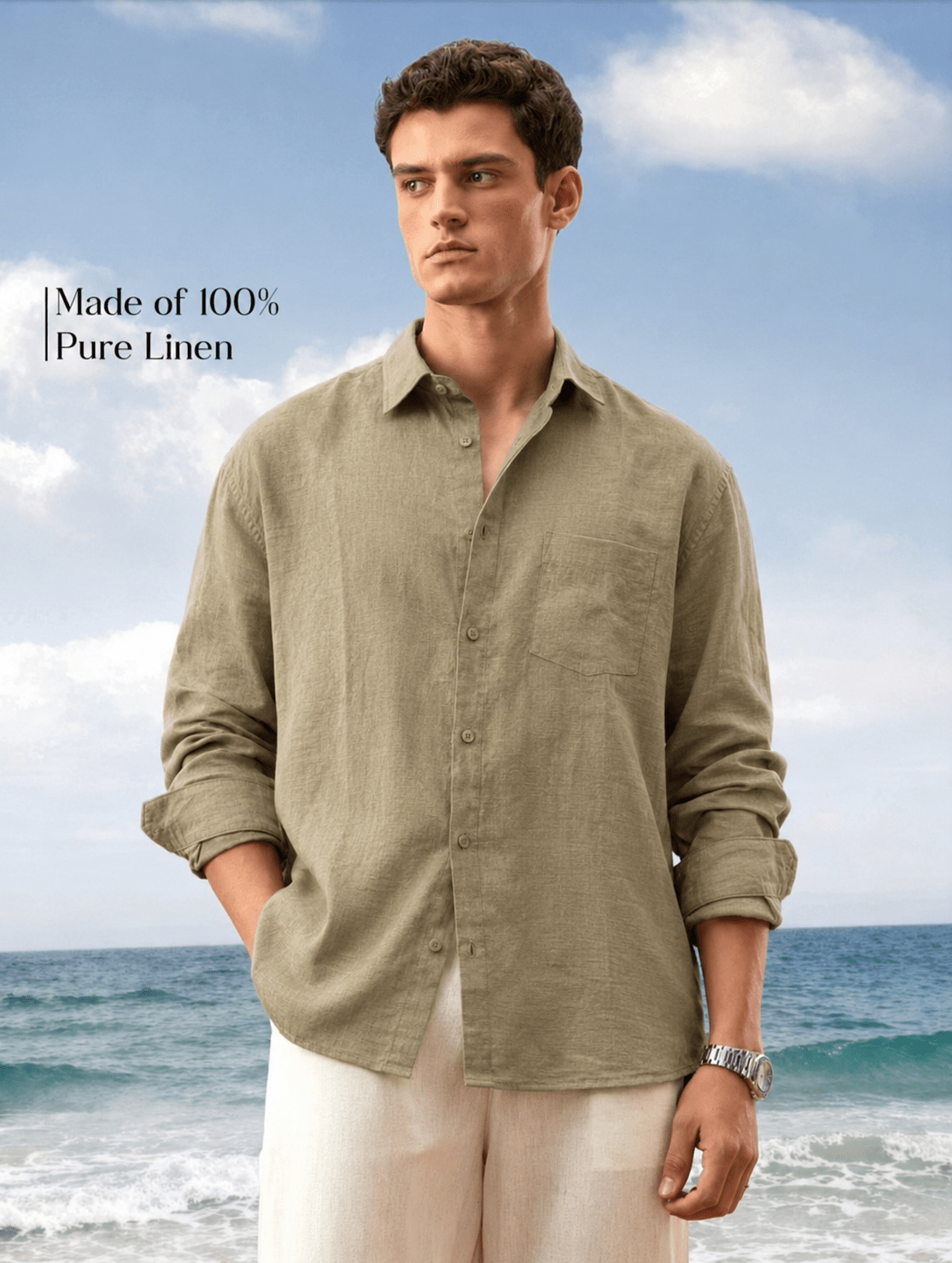 OGFIT Premium Linen Shirt – Olive - ogfit