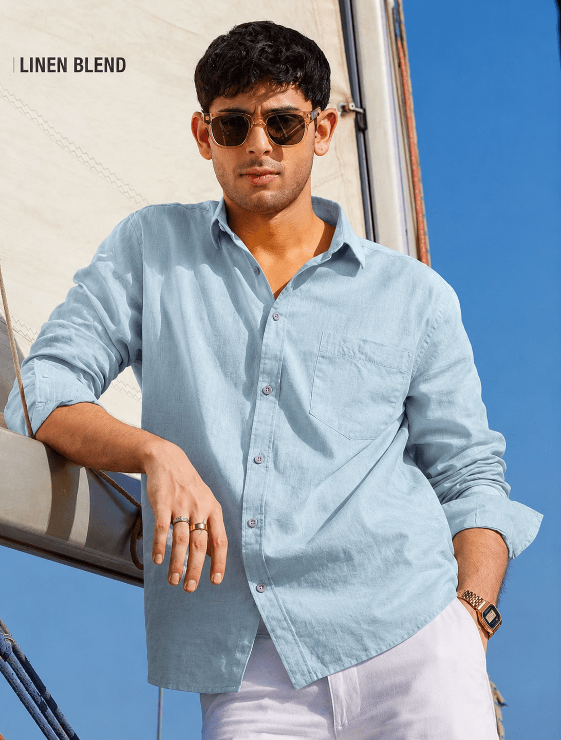 OGFIT Premium Linen Shirt – Blue - ogfit