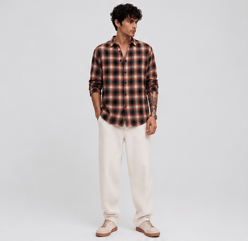 OG Fit Men Red & Black Checked Regular Fit Casual Shirt - ogfit