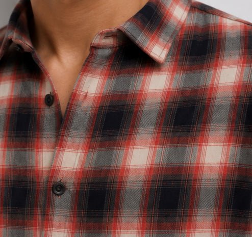 OG Fit Men Red & Black Checked Regular Fit Casual Shirt - ogfit