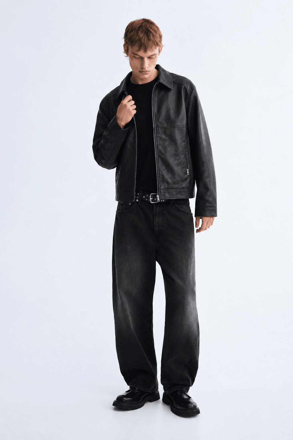 OGfit Premium Black Leather Jacket – Classic Zip-Up - ogfit
