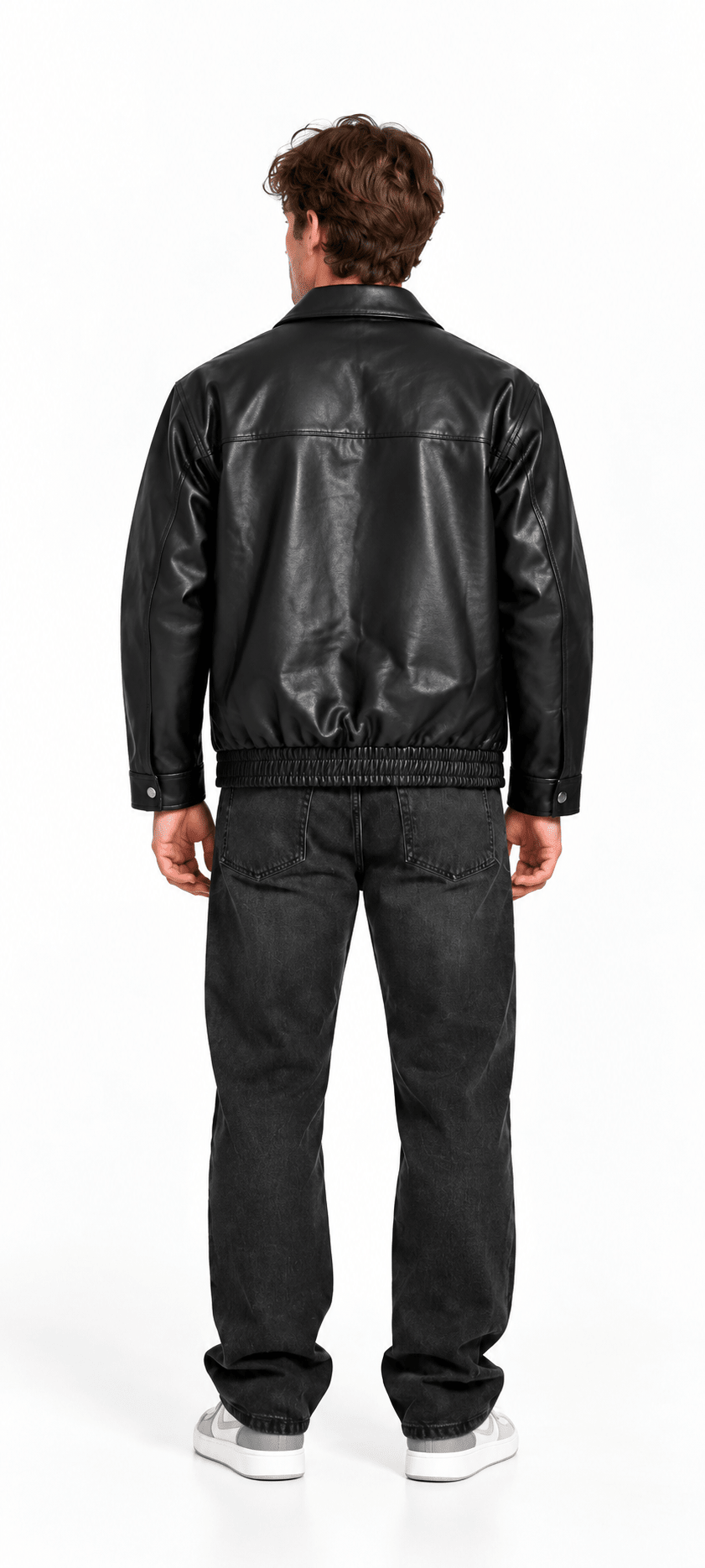 OGfit Black Faux Leather Bomber Jacket – Premium Zip-Up Jacket - ogfit